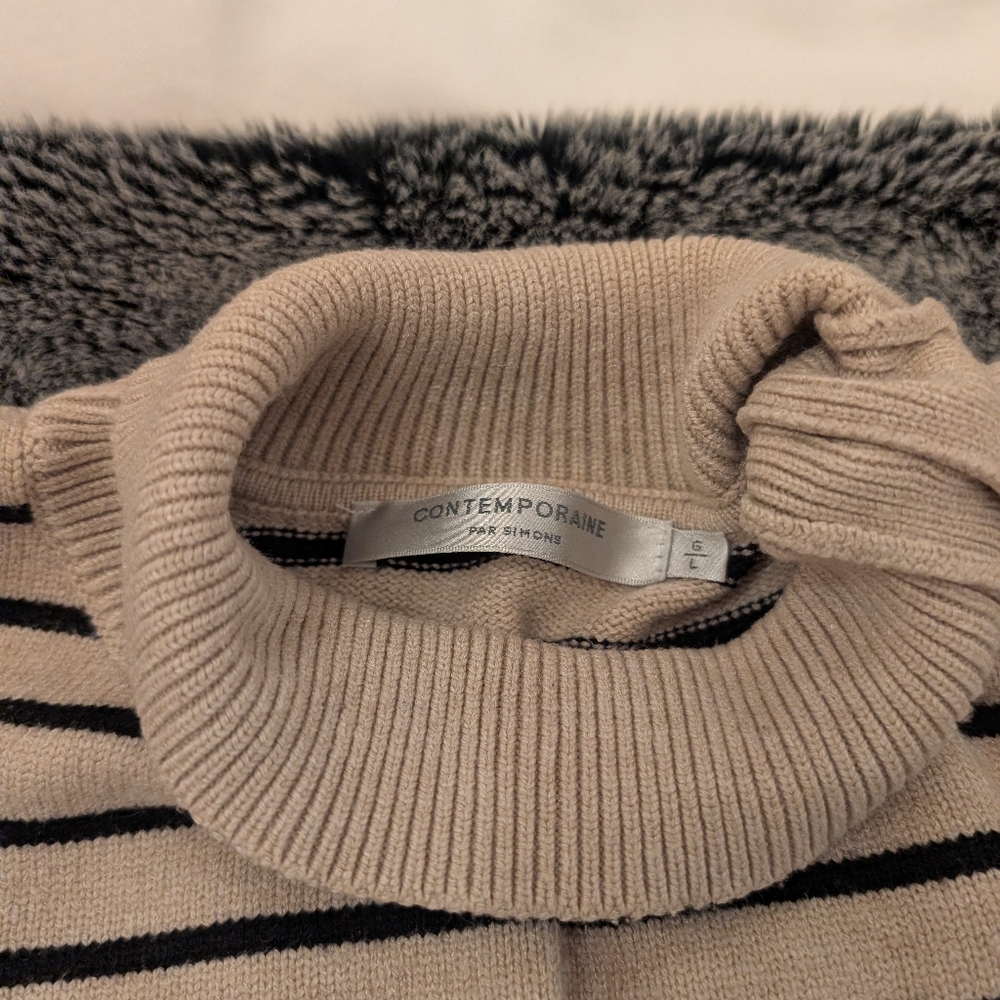 Button Shoulder Striped Sweater - Picture 4 of 4